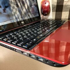💗新品爆速SSD240GB・美品美麗品！高速i5第3世代Webカメラ・Win11・Win10選択可能！Office2021・メモリ8GB💗人気のクリスタルレッド/15.6ｲﾝﾁ/無線ＬＡＮ/ＤＶＤ・ＣＤ再生ソフト付　No.2301031の画像