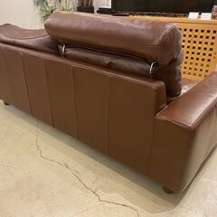 宇都宮でオシャレな家具を探すなら『オトワリバース！』MUJI 無印良品 ソファ レザー 本革 ブラウン ヘッドレスト付き 中古品