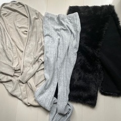 ZARA SHEIN ゴージャスなマフラー、カーディガン、パンツ
