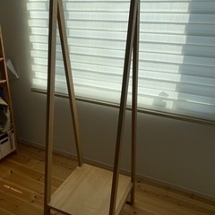 無印良品　タモ材　姿見とハンガーラック　廃盤の画像