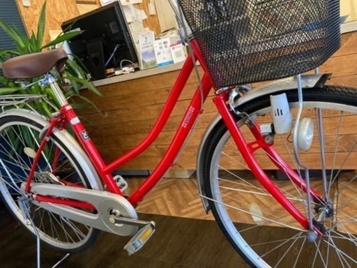 【前後タイヤ新品！】26インチ自転車　レッド