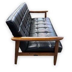 お値下げ中!!〛【カリモク60】Kチェア 2人掛け ブラック W36173BW NO.129