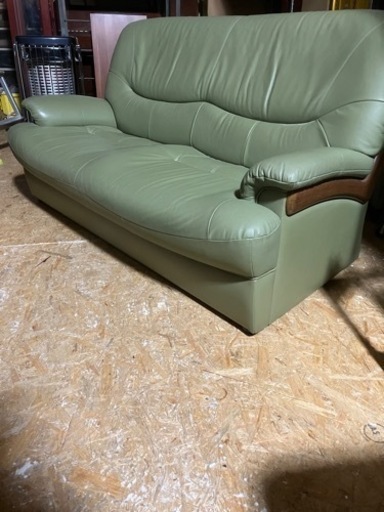 市内配送無料！ カリモク 2人掛けソファ 座面背もたれ本革張り レザーソファ karimoku