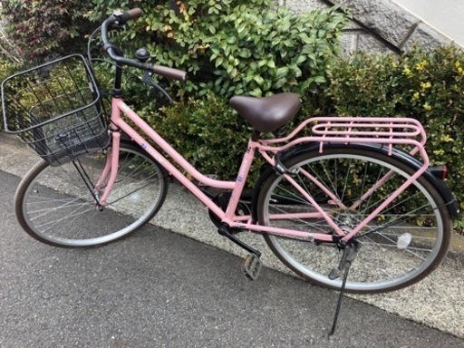 26インチ シティーサイクル (淡いピンク)