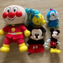 アンパンマン　コキンちゃん　ミッキーマウス　人形　パペット　5点セット