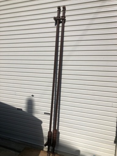 木製　アンティーク　カーテンレール　ダブルNO1