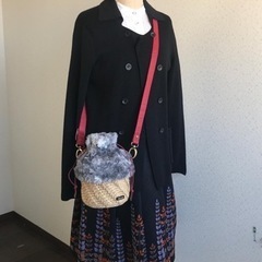 新品 未使用 ポシェット ショルダー 麻紐 ファーバッグ