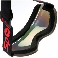 【新品未使用】スノーボードゴーグル 冬用 広視野 球面 防曇防紫外線 大人用 収納袋付き（色：レッド）の画像