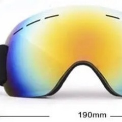 【新品未使用】スノーボードゴーグル 冬用 広視野 球面 防曇防紫外線 大人用 収納袋付き（色：レッド）の画像