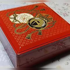 漆芸　二段重箱　25cm角　全体高さ約10cm　美品