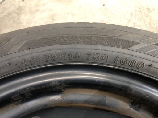 【W2827】18年製 155/65R14 ヨコハマ アイスガードig60 ダイハツ 鉄ホイール 4本 スタッドレス
