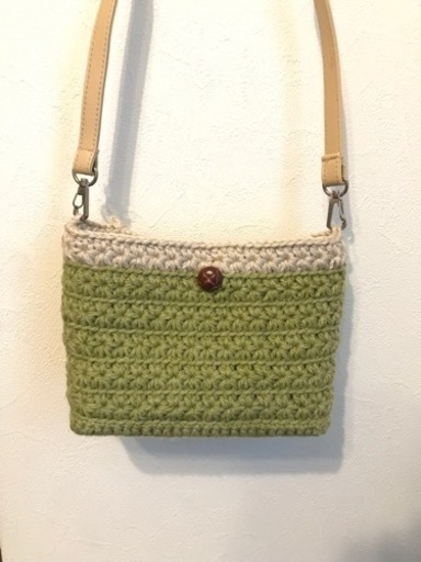 新品 未使用 花柄 ポシェット グリーン