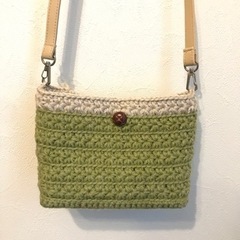 新品 未使用 花柄 ポシェット グリーン
