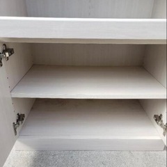 ニトリ　レンジ台　ホワイト　キッチンボードの画像