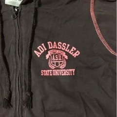 アディダス☆グレーピンクパーカー☆S お買い得の画像
