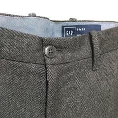 【訳アリ 63%OFF】GAP メンズ ヘリンボーン パンツ L グレーの画像