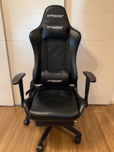 GTRACING ゲーミングチェア 組み立て済み リクライニング オットマン付き
