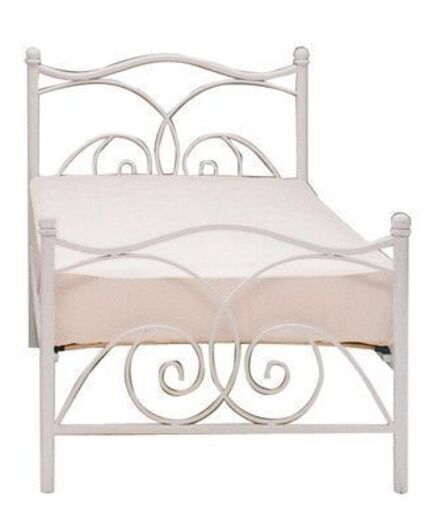 未使用新品アイアンベッド スチール シングルベッド ホワイト プリンセスベッド