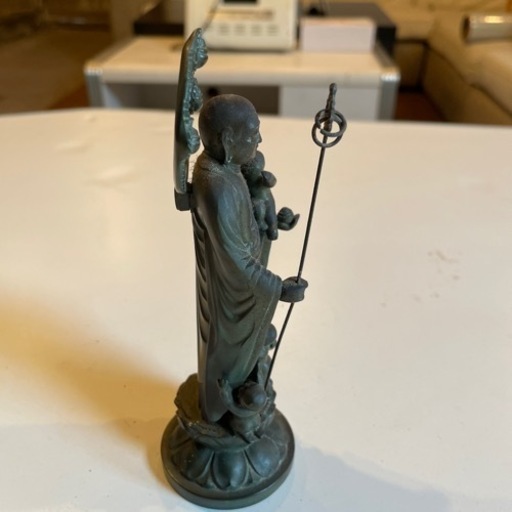 仏像■　５寸　子安地蔵尊像　■牧田秀雲作　合金(ダイキャスト)製青銅色