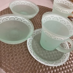 来客用に…お家カフェ  オシャレなｶｯﾌﾟｿｰｻｰ＆器セット