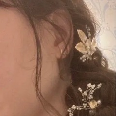 ゴールド　パール　ヘアピン　ヘッドドレス　ブライダル　パーティ　小枝アクセの画像