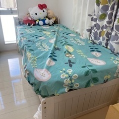 宮付き天然木すのこベッド の画像