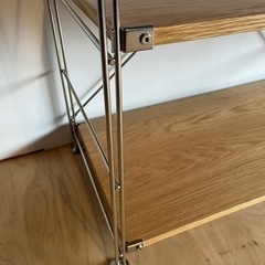 送料込み 無印良品 ステンレスユニットシェルフ オーク材 x2の画像