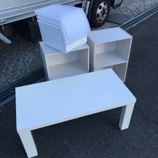 ホワイト系収納＆テーブルセット