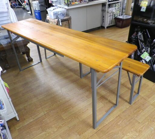 DULTON ビアテーブルセット 幅180㎝ テーブル チェア 2点セット シルバー アウトドア BBQ 西岡店