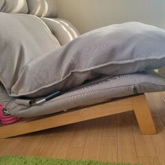 無印良品 ハイバックリクライニングソファ 二人掛け オットマン付き