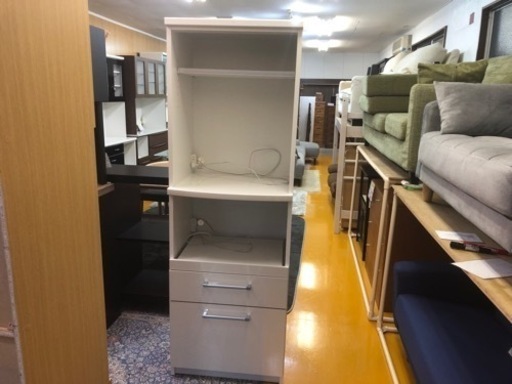 【リサイクルサービス八光】ニトリ　レンジラック　キッチンラック　Nトパーズ　60RB WH　2口コンセント付(2カ所)