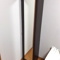 鏡付き棚　ミラー収納　全身鏡　姿鏡