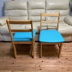 パイン無垢材ダイニングチェア2脚セット jtseの画像