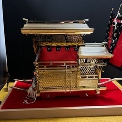 地車 だんじり置物 18金総メッキ