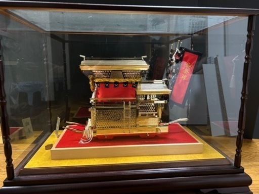 地車　だんじり置物　18金総メッキ