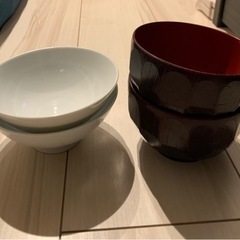 飯椀2個・味噌汁椀2個セットの画像