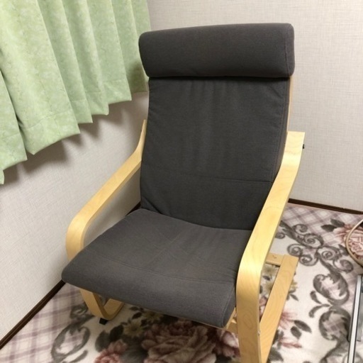 IKEAのポエングチェアダークグレー1脚