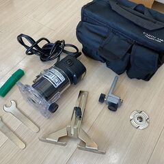 電動トリマ EARTH MAN TR-100＋超硬トリマルータービット6本組付き（髙儀 Takagi）の画像