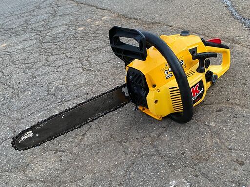 現物確認歓迎、初期不良安心対応 整備済 低振動 軽スタート ゼノアOEM リョービ 33.4cc エンジンチェーンソー ESK-3500 取説も見れる