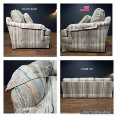 ☑️メルカr売約済未　使用に近い　大塚家具90’sUS40万ヴィンテージトーマスビル3人掛けソファーの画像