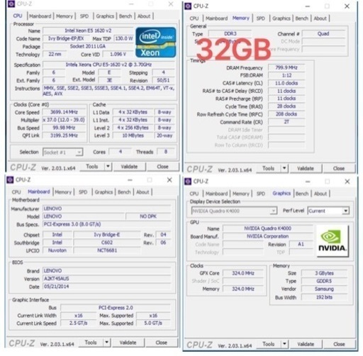 Lenovo S30 Workstation EccメモリSamsung32GB
