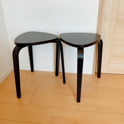 IKEA スツール　ブラック　2脚セット