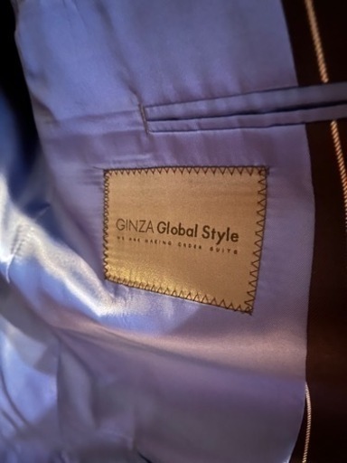 【試着可能】3ピーススーツ Global Style ネイビー ストライプ BIELLESI