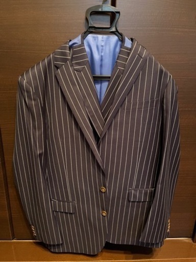 【試着可能】3ピーススーツ Global Style ネイビー ストライプ BIELLESI