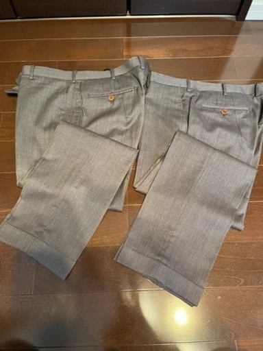 【試着可能】スーツ Global Style 2パンツ グレー Tollegno1900