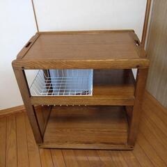 交渉中＞ワゴン　キッチン　天然木の画像