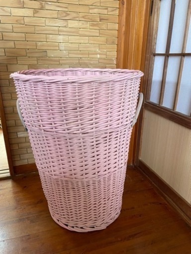 藤バスケット 直径40cm  高さ60cm 特大