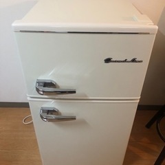 レトロ冷蔵庫 Grand Line ホワイト 2ドア 85L