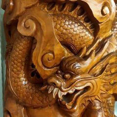 木彫　龍と虎　大型の画像