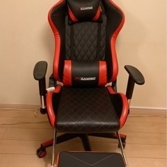 レッド PCゲーミングチェア ゲームチェアパソコンチェアーワークの画像